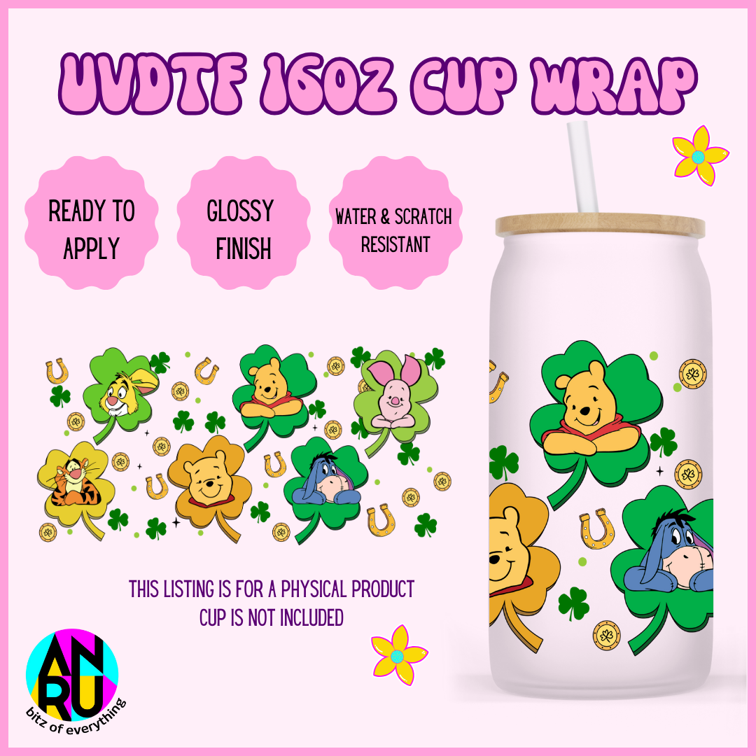 POOH ST PATRICKS DAY - UVDTF wrap