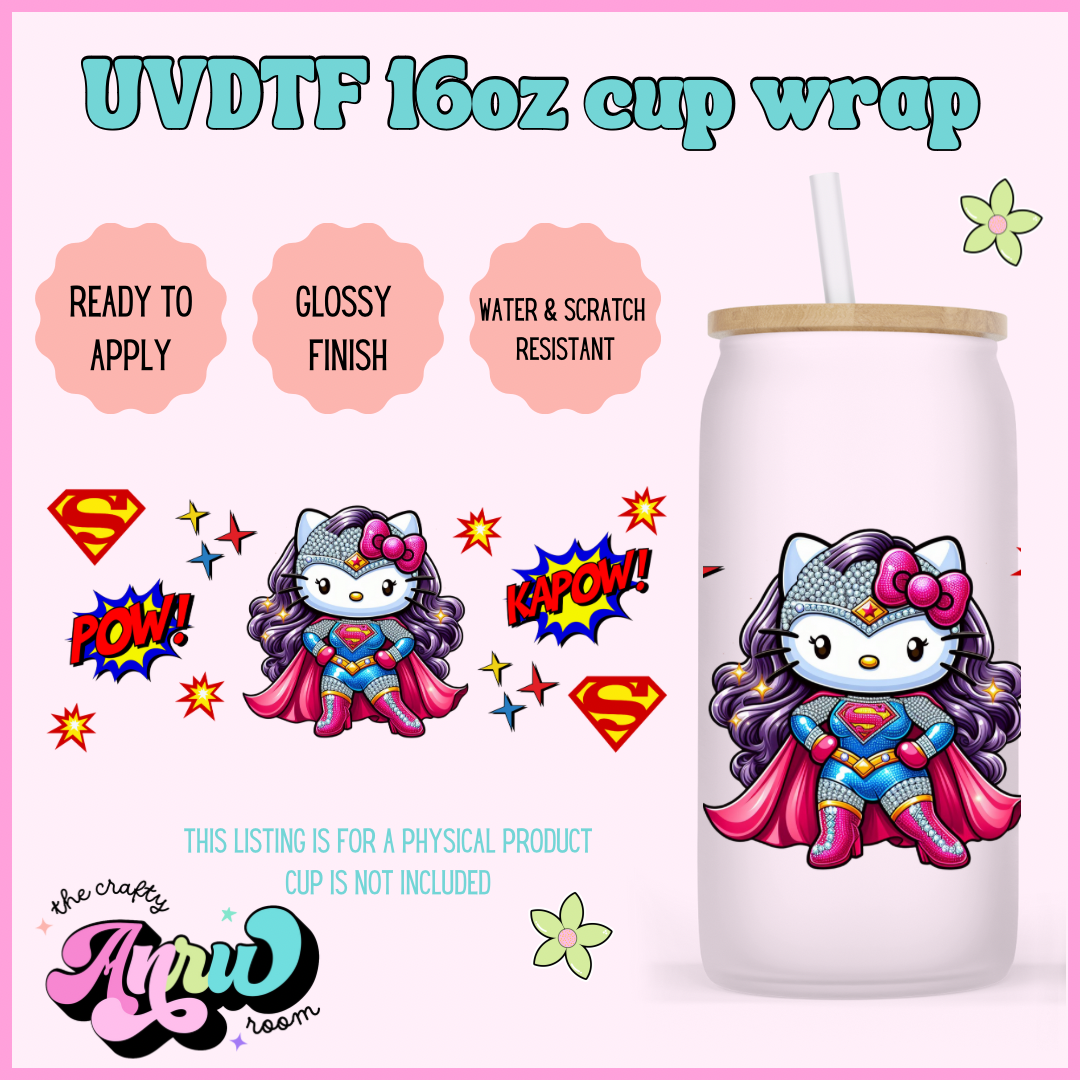 Kitty Superheroe uvdtf wrap