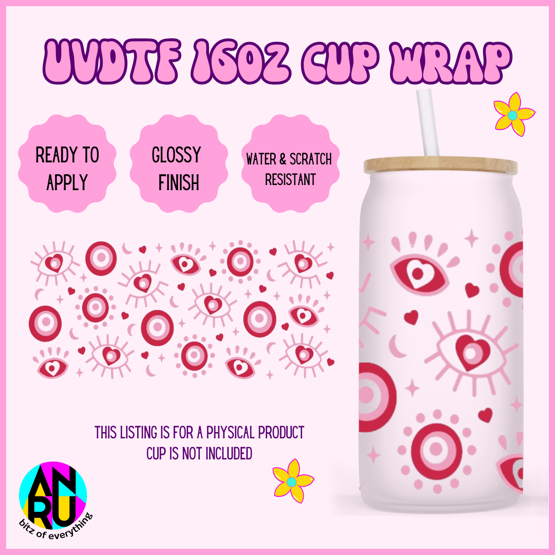 Pink evil eye UVDTF wrap